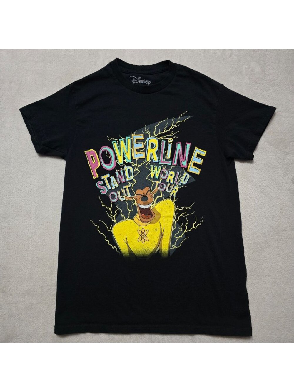Disney Goofy Movie Powerline Screaming Stand Out World Tour T-Shirt Small
